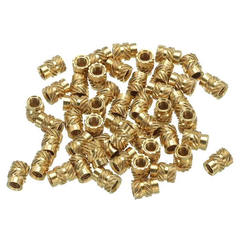 Miniatura 6 de uxcell Insertos roscados M2, 70 piezas de tuercas moleteadas métricas de latón para plástico, componentes de impresión 3D