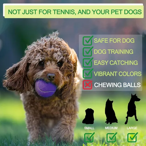Miniatura 4 de INSUM Bulk Tennis Balls for Beginner – 12 Pack High Elasticity Practice Tennis Balls with Mesh Bag, Suit for Pet Dog Training, Fetching Púrpura