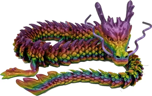 Miniatura 14 de Dragón impreso en 3D – Personalizable, hecho a pedido, juguete articulado del dragón mítico, regalo (M, negro con vientre verde lima)
