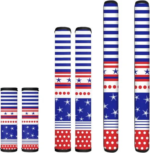 Miniatura 29 de Juego de 6 fundas para manijas de puerta con diseño de margaritas y flores americanas, 4 de julio, Día de la Independencia, fundas para manijas