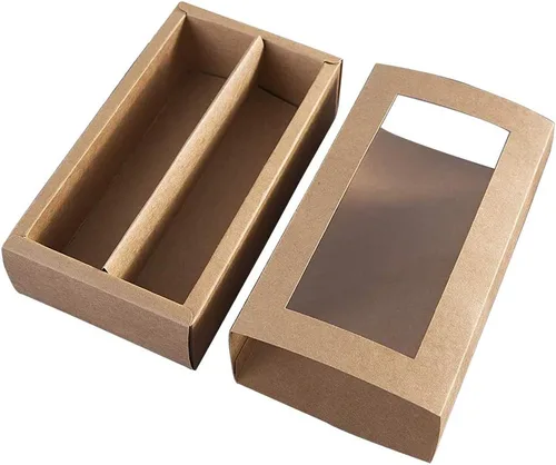 Miniatura 6 de 25 cajas de macarrones, caja de macarrones para 12, (medida interior 7.25 x 4 x 1.8 pulgadas), cajas de embalaje de macarrones con ventana