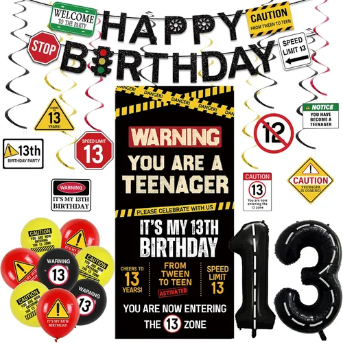 Miniatura 15 de Roetyce Decoraciones de cumpleaños número 10 para niños y niñas, pancarta negra de un dígito con la frase "I'm 10", globos colgantes en espirales