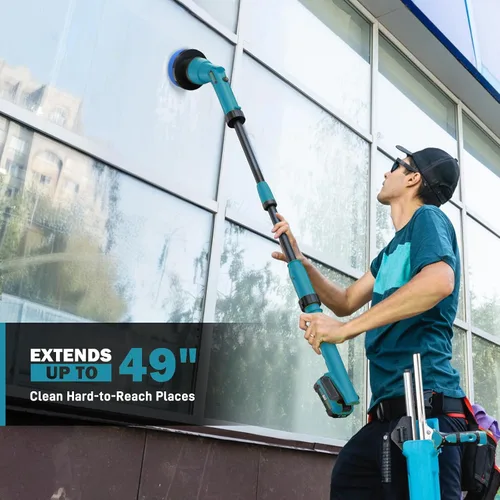 Miniatura 3 de Alloyman Cepillo de Limpieza Eléctrico de Giro 1200RPM, Batería Reemplazable de 20V, Cepillo de Limpieza Inalámbrico para Ducha, Limpiador Eléctrico