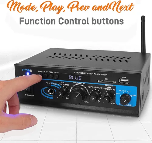 Miniatura 4 de Pyle Home Mini - Amplificador de potencia estéreo (2 x 40 W) PTA2 mini amperio