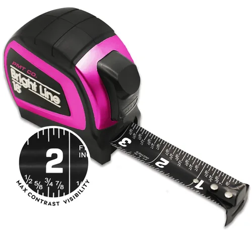 Miniatura 8 de Perfect Measuring Tape - BrightLine - Cinta métrica de alto contraste en modo oscuro de fácil lectura para visibilidad con poca luz - Estuche