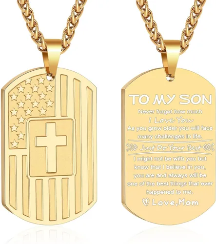 Miniatura 49 de Zocomi Rellenos de Media Navideña Regalo de Navidad - Para Mi Hijo Papá Hermano Marido Nieto Abuelo Novio Hombre Etiqueta de Perro Cruz Collar