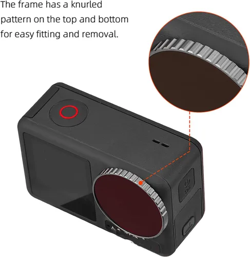 Miniatura 4 de Filtros ND16 aptos para DJI Osmo Action 4 filtros de lente, filtro de densidad neutra filtros ND para accesorios de cámara Osmo Action 4