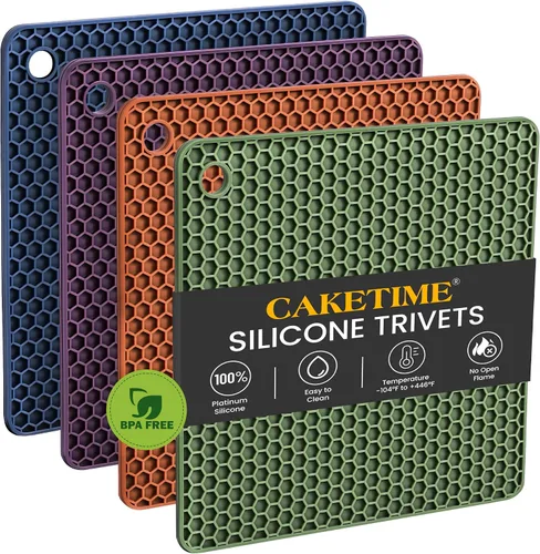 Miniatura 12 de Salvamanteles de silicona para platos calientes, almohadillas calientes antideslizantes para protector de encimera de cocina, alfombrilla resistente