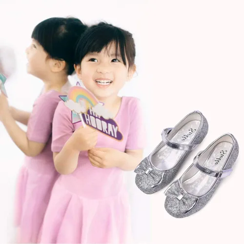 Miniatura 7 de Stelle - Zapatos de vestir para niñas pequeñas, zapatos de princesa con purpurina y flores, tacón bajo estilo Mary Jane, ideales para fiestas y bodas