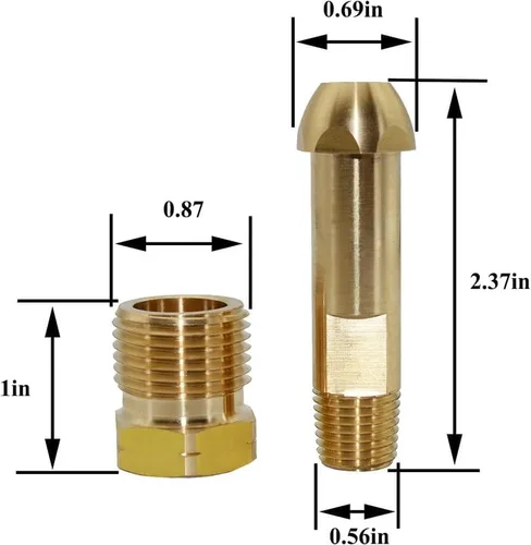 Miniatura 2 de ME318P Conectores de tanque, reemplazo de tuerca de tanque, latón