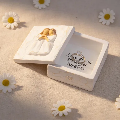 Miniatura 5 de Regalos de cumpleaños para mejores amigas, regalos de amistad para mujeres, Forever Friends, caja de recuerdo esculpida pintada a mano