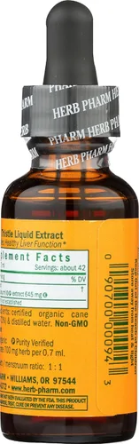Miniatura 4 de Herb Pharm Extracto líquido de cardo mariano: Extracto orgánico de Silybum marianum Soporte de función hepática saludable, limpieza