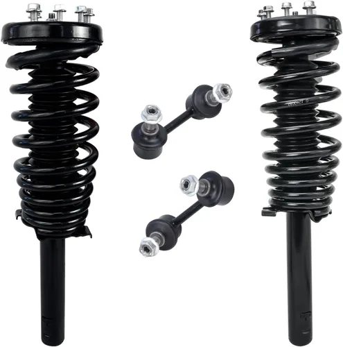 Miniatura 13 de Detroit Axle - Kit de 4 barras estabilizadoras delanteras para Ford F-150 2021 2022 2023 2024, 2 puntales con resorte helicoidal, 2 eslabones