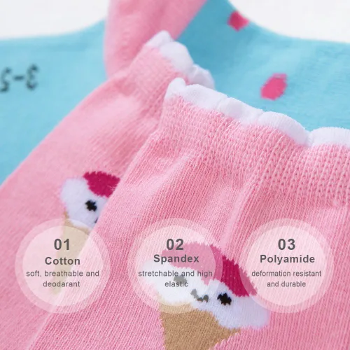 Miniatura 4 de Calcetines de vestir de algodón suave de moda para niños y niñas