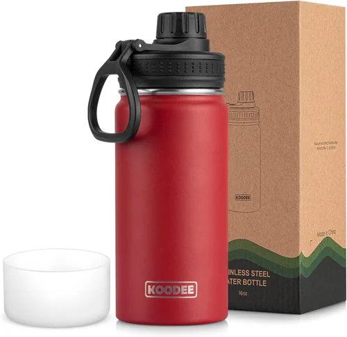 Miniatura 53 de koodee Insulated Water Bottle, 32 oz Stainless Steel Double Wall Vacuum Wide Mouth Sport Bottle with Leakproof Spout Lid (Navy)