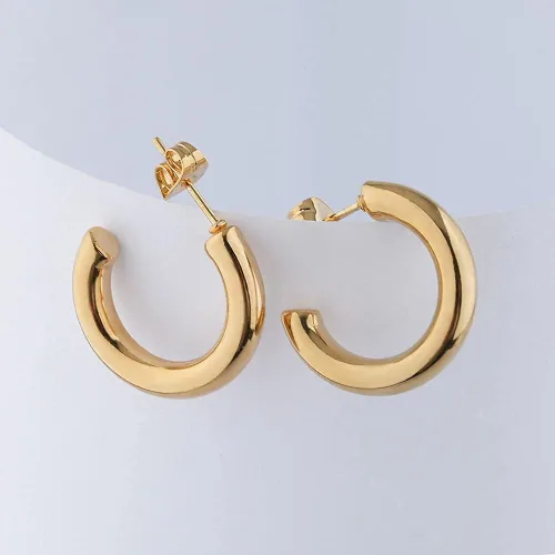 Miniatura 3 de Polite Society Hoop Gold Earrings for Women – 18K Gold Plated Earrings,Lightweight Timeless, hypoallergenic jewelry perfect for everyday wear or as