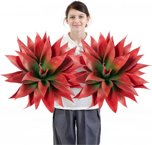Miniatura 13 de Velener Plantas artificiales de agave falsas, Plantas suculentas falsas para decoración de habitaciones, tallos de plantas de agave sintético sin