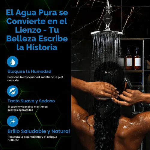 Miniatura 3 de Filtro de ducha Aquamonster ACF Certificado NSF para eliminación de cloro Vida útil larga de 21,000 galones Cuidado de la humedad para la piel