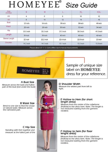 Miniatura 5 de Homeyee Vestido de manga corta, para iglesia y negocios, B430, para mujer