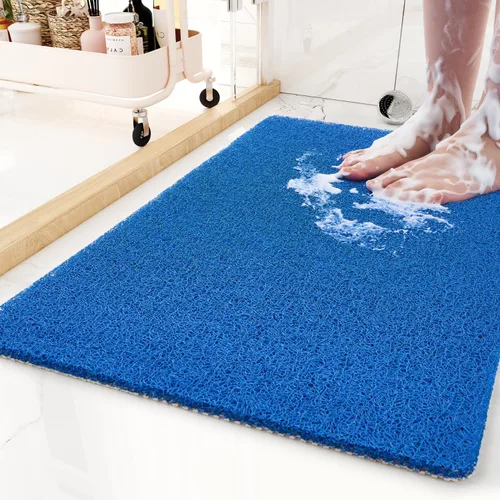 Miniatura 14 de Tapete antideslizante para bañera, 16 x 24 pulgadas, tapetes de ducha para bañera, tapetes de baño de PVC con textura de lufa para áreas húmedas