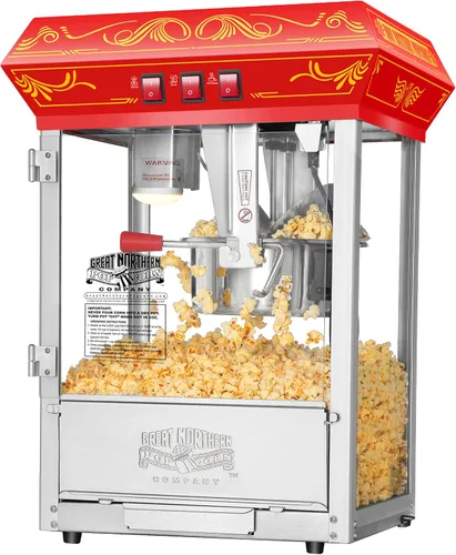Máquina de palomitas Good Time - Máquina de palomitas de 3 galones con hervidor de acero, cajón Old Maids, bandeja para calentar y cuchara para el