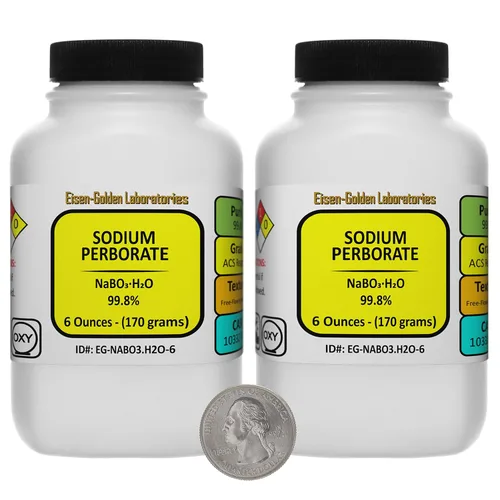 Miniatura 7 de Perborato de sodio [NaBO3.H2O] 99.8% Gránulos de flujo libre grado ACS 6 oz en una botella