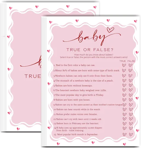 Miniatura 7 de Tarjetas de juego de peleas familiares para baby shower con tarjeta de respuesta, juegos de baby shower rosa para 30 invitados, tarjetas