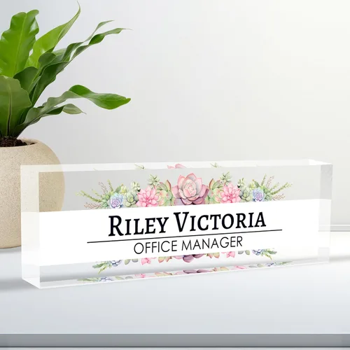 Miniatura 32 de Placa de Nombre Personalizada para Escritorio, Placa de Nombre de Escritorio Personalizada, Placa de Nombre Acrílica Personalizada para Oficina