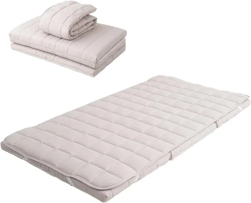 Miniatura 10 de EMOOR Colchón de futón japonés de triple pliegue Machi con protector de colchón S-Twin gris, fuelle plegable, almacenable, lavable, para dormir