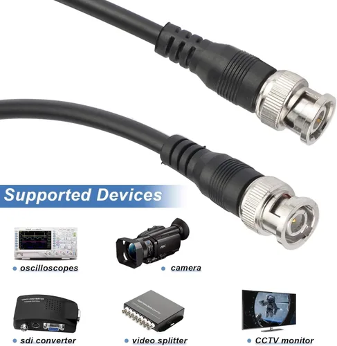 Miniatura 5 de Superbat Cable de bobina 3G-SDI HD-SDI de 75 ohmios, cable coaxial de extensión BNC a BNC para cámaras y equipos de video, compatible