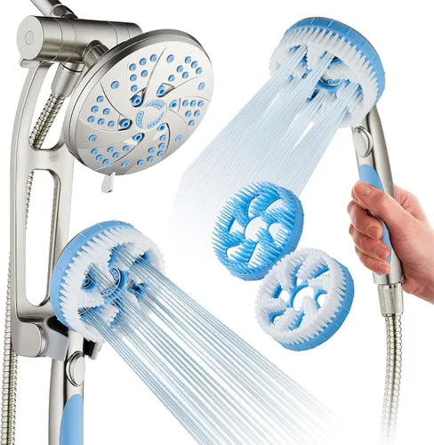 Miniatura 11 de Aquassage 6 en 1 de alta presión por AquaCare - Combo de 76 modos de 3 vías, cabezal de ducha, ducha de mano, cepillo corporal, cepillo para el Oil