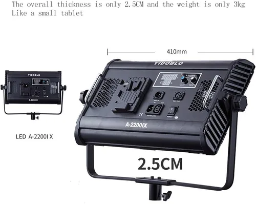 Miniatura 3 de 70W A-2200IX CRI 96+ LED Panel/Barndoor/LCD Display Video Iluminación (A-2200IX)