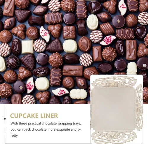 Miniatura 9 de Cajas de macarrón, 50 unidades de envoltorios de trufas de papel, tazas de chocolate para magdalenas, cupcakes, magdalenas, dulces, mini aperitivos