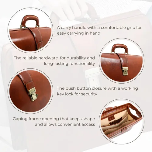 Miniatura 6 de Time Resistance Maletín de cuero para abogado - Maletín italiano hecho a mano para portátil para hombres y mujeres - Estuche de fijación - Bolsa