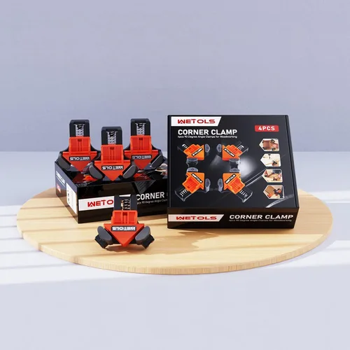 Miniatura 3 de WETOLS Abrazadera de esquina para carpintería, abrazadera de ángulo recto de 90 grados, abrazaderas de madera, 4 abrazaderas de carpintería