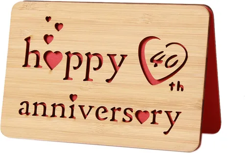 Miniatura 50 de Tarjeta de felicitación de madera para el primer aniversario, hecha a mano, 1 año, aniversario de boda, tarjeta de primer aniversario para ella, él