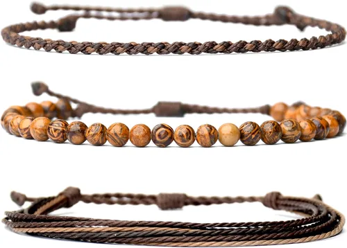 Miniatura 14 de Pulsera curativa hecha a mano con cuentas de piedra natural, regalo para hombres, pulsera de cuerda ajustable