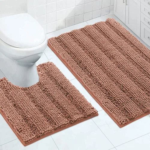 Miniatura 157 de Turquoize Alfombras de Baño de Chenilla Peludas Alfombra de Baño Antideslizante Gruesas Alfombras Peludas para Baño Chenilla Juego de Alfombra