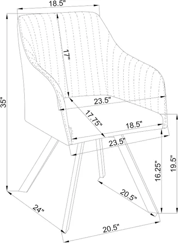 Miniatura 3 de Coaster Home Furnishings - Arika - Silla de comedor de cuero sintético - Base giratoria, respaldo copetudo, brazos inclinados, asiento tapizado