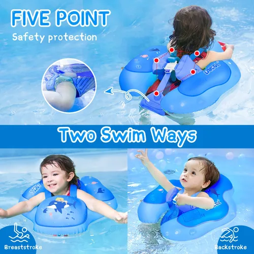 Miniatura 6 de Baby Pool Float with Canopy UPF50+ Sun Protection, no flip Over Inflatable Baby Float for Baby 3-36 Months, Skin Protect Toddler floaties for Boys