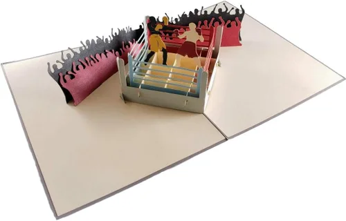 Miniatura 3 de iGifts And Cards Tarjeta de felicitación desplegable 3D de boxeo – Deportes, Negro, Lucha, Multitudes, Ganador – Se pliega – Diversión, Solo Porque