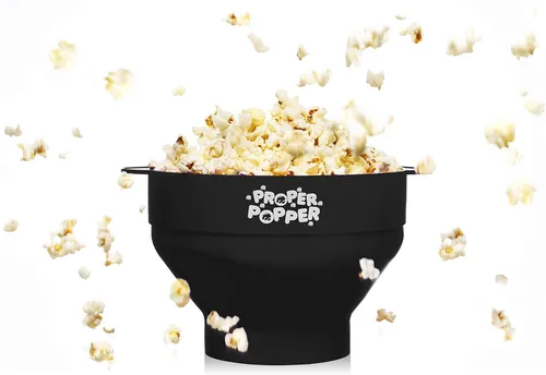 Miniatura 2 de La original Proper Popper - Palomera de microondas, fabricada en silicona, con cuenco plegable sin BPA y apta para lavavajillas - (Negro)