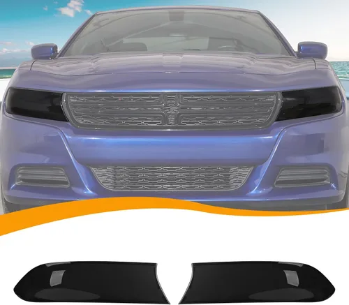 Miniatura 10 de Hoolcar Cubierta de lámpara delantera para faros delanteros, marco de bisel, accesorios exteriores compatibles con Dodge Charger 2011-2014, negro