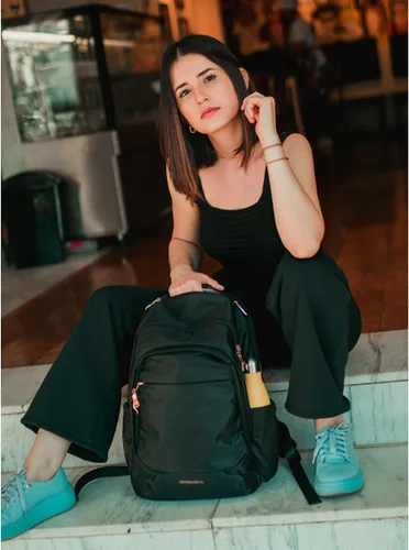 Miniatura 9 de Mochila para laptop LIGHT FLIGHT, mochila para laptop para mujeres, bolsa de viaje para laptop, mochila grande para la escuela universitaria, Negro