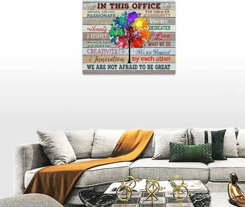 Miniatura 4 de At In This Office - Arte de pared inspirador para oficina, citas motivacionales, imágenes, lienzo, arte de pared con texto en inglés, We Are A Team