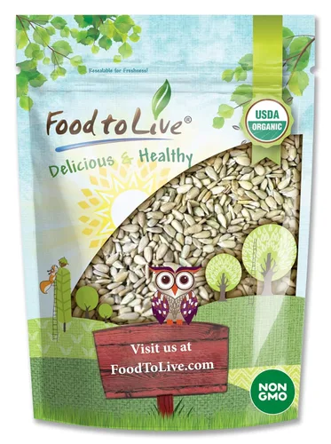 Food to Live Semillas de girasol germinadas orgánicas, 1 libra sin OMG, Kosher, sin cáscara, sin sal, granos crudos, superalimento vegano, comida