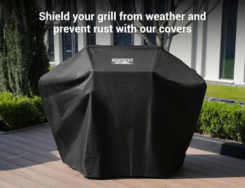 Miniatura 7 de Monument Grills Parrillas de gas propano de 4 quemadores más grandes de acero inoxidable con cubierta de barbacoa (2 artículos), uso al aire libre