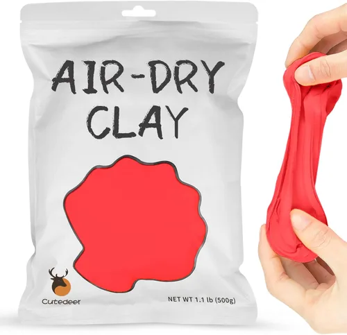 Miniatura 9 de Cutedeer Arcilla Gris que Seca al Aire, Arcilla de Modelado de Espuma de 1.1 lb, Suave y Blanda para Moldear para Niños y Adultos, Suministros