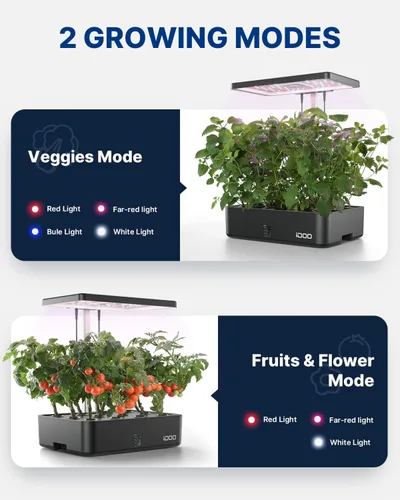 Miniatura 2 de iDOO Kit de sistema de cultivo hidropónico, 12 cápsulas, regalos de Navidad para mujeres, mamá, jardín de hierbas para interiores con luz LED