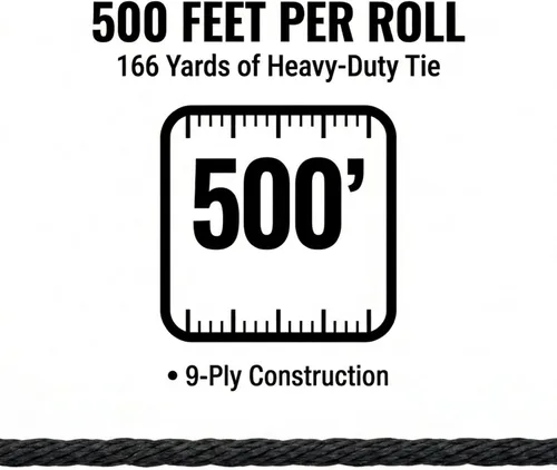 Miniatura 6 de Cordel/cordón blanco encerado 100% poliéster 1005 pies (335 yardas) x 2 rollos 9 capas 115 libras de fuerza de bucle de amarre de cable